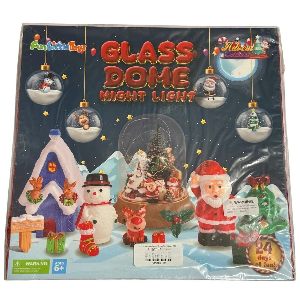 Fun Little Toys Kids Advent Calendar DIY Glass‎ Dome Night Light OS Blue Plastic